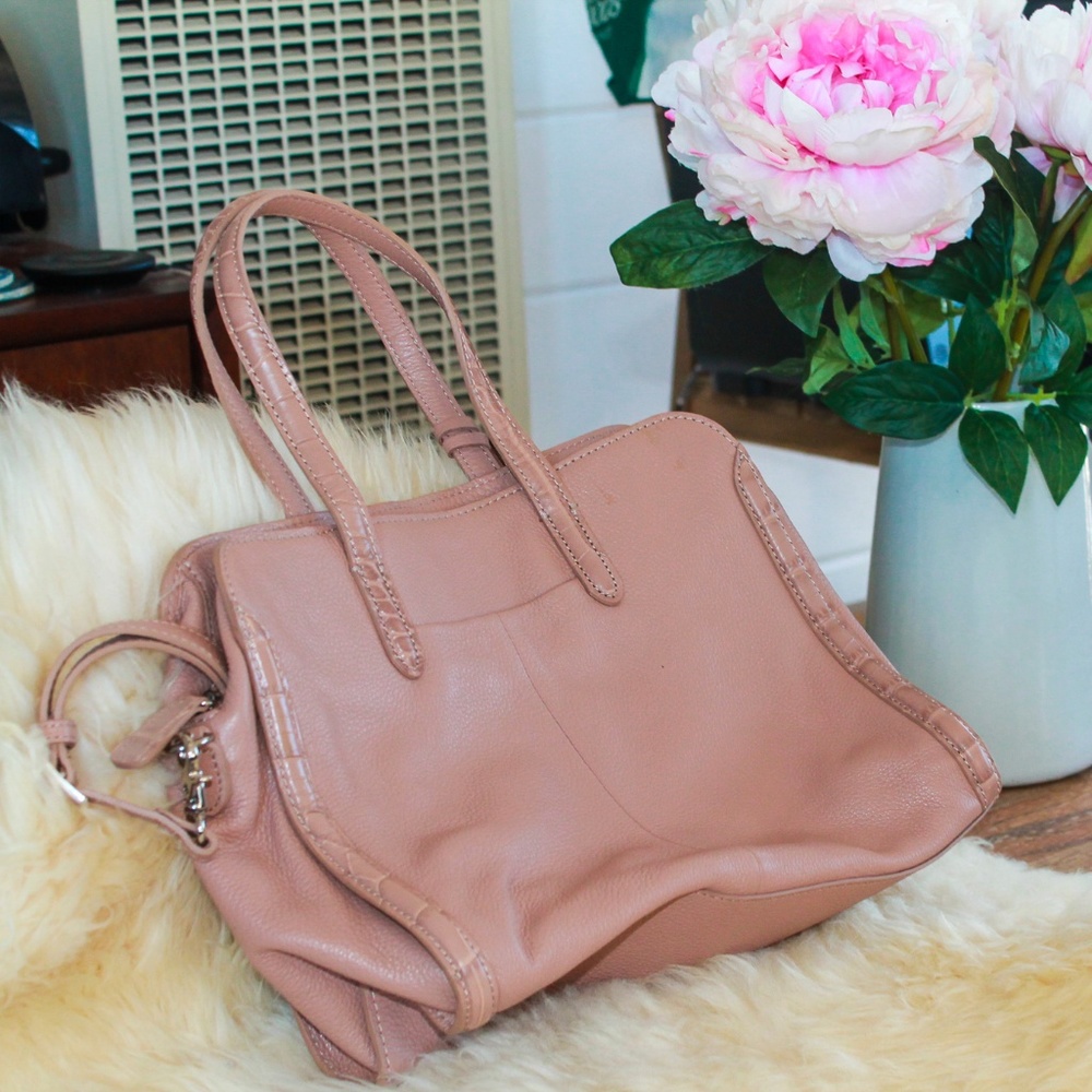 Brighton Pink Nude Leather Handbag